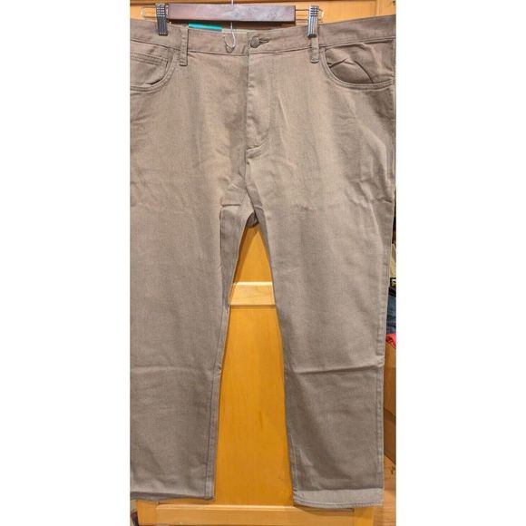 Linksoul Stretch Jeans Mens 40x33 Fern Color Brown Denim‎ 98% Cotton  Pants - Picture 1 of 4